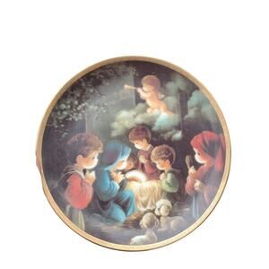 VINTAGE Precious Moments COME LET US ADORE HIM Plate 1991
